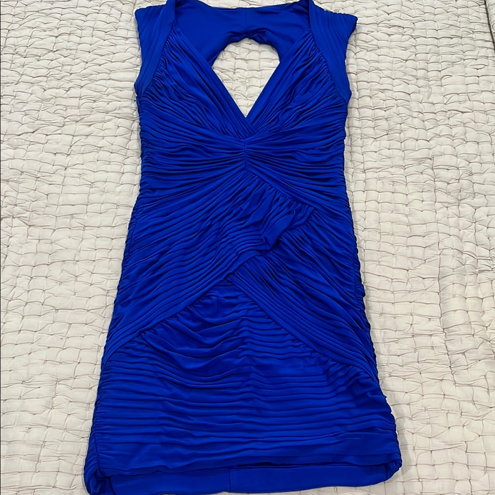 Sexy Royal Blue Ruched Dress
